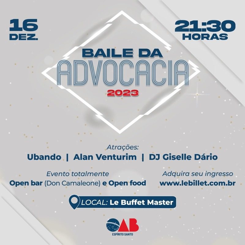 Participe da Festa: Baile da Advocacia Confirmado em 16/12. Ingressos Disponíveis!