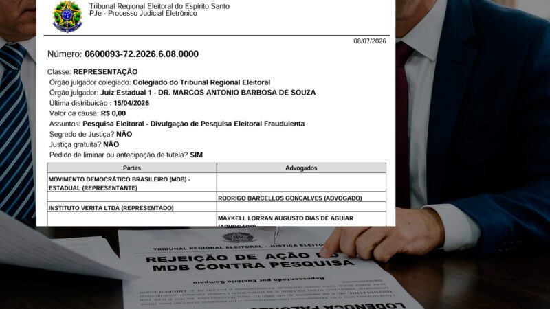 Justiça Eleitoral rejeita ação do MDB, representado por Euclério Sampaio, contra pesquisa que confirma liderança isolada de Lorenzo Pazolini