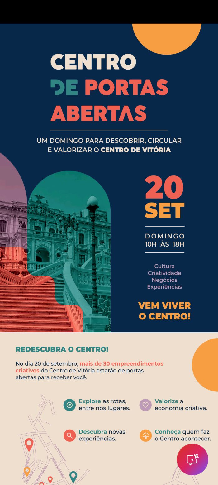 Centro de Vitória reúne mais de 30 empreendimentos em domingo de cultura, gastronomia e arte