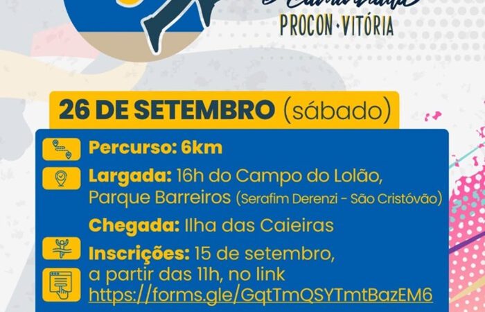 Kit da 7ª Corrida Procon Vitória será entregue nesta quinta-feira; prova terá 2 mil participantes