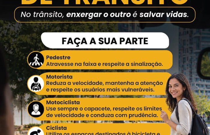 Semana Nacional do Trânsito aborda 500 pessoas em ação na Praça dos Namorados, em Vitória