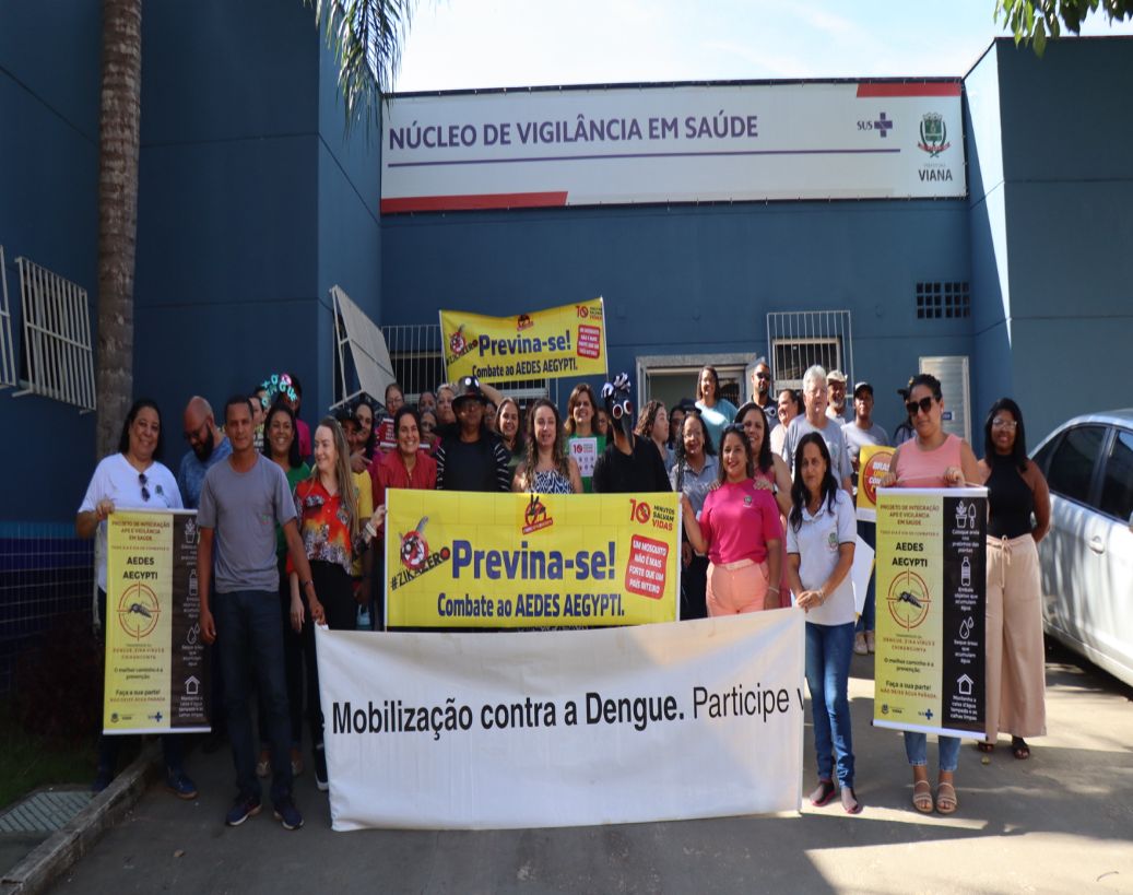 Prefeitura promove ação de vistoria e conscientização contra a dengue em Viana Sede